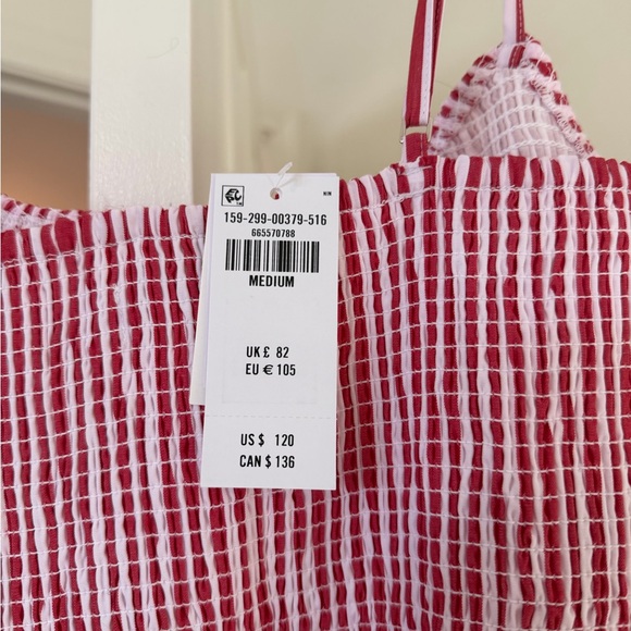 NWT Abercrombie Sydney Smocked Dipped-Waist Midi Dress - Picture 6 of 8